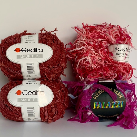 New Lot/4 Skeins Novelty Yarn - Gedifra Mauritius, Squiggle, Plymouth Palazzi - Picture 5 of 5